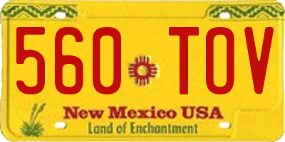 NM license plate 560TOV