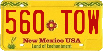 NM license plate 560TOW