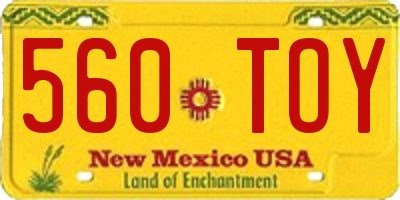 NM license plate 560TOY