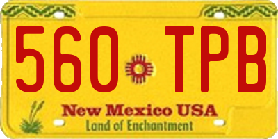 NM license plate 560TPB