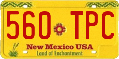 NM license plate 560TPC
