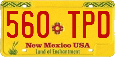 NM license plate 560TPD