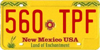NM license plate 560TPF