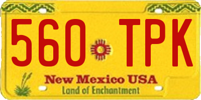 NM license plate 560TPK
