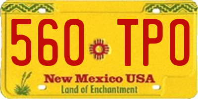 NM license plate 560TPO
