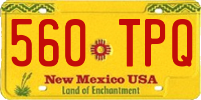 NM license plate 560TPQ