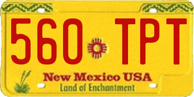 NM license plate 560TPT