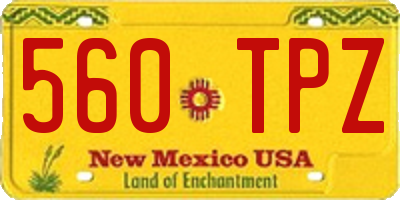 NM license plate 560TPZ