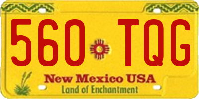 NM license plate 560TQG