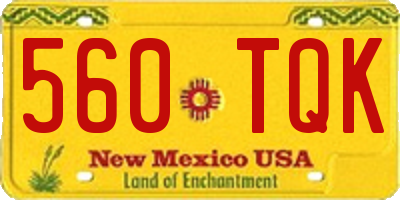 NM license plate 560TQK