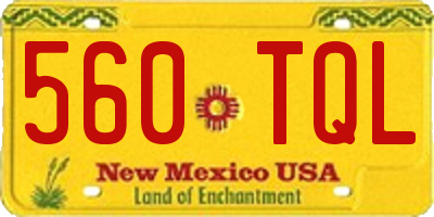 NM license plate 560TQL