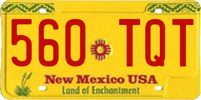 NM license plate 560TQT
