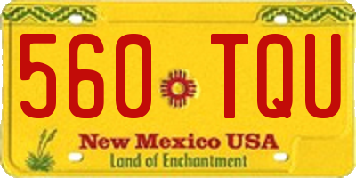 NM license plate 560TQU