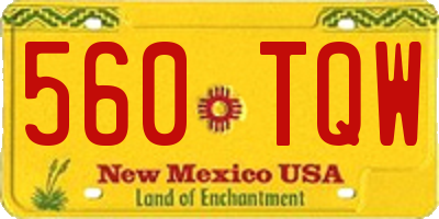 NM license plate 560TQW