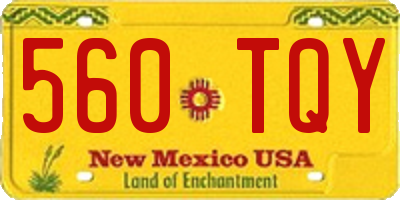 NM license plate 560TQY