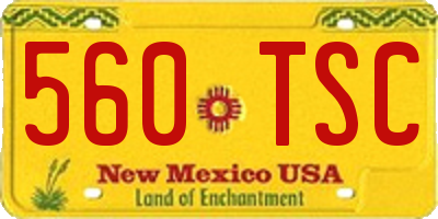 NM license plate 560TSC