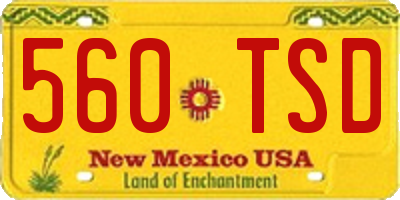 NM license plate 560TSD
