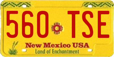 NM license plate 560TSE
