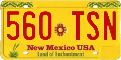 NM license plate 560TSN