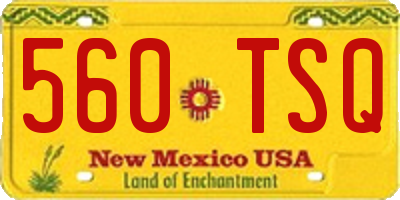 NM license plate 560TSQ