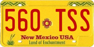 NM license plate 560TSS