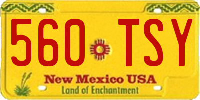 NM license plate 560TSY