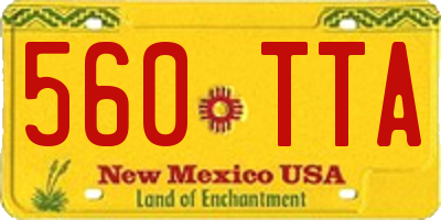 NM license plate 560TTA
