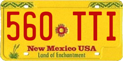 NM license plate 560TTI