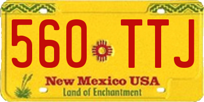 NM license plate 560TTJ