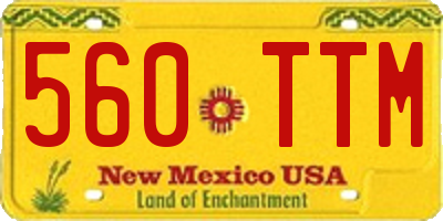 NM license plate 560TTM