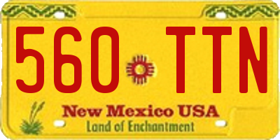 NM license plate 560TTN