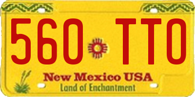 NM license plate 560TTO