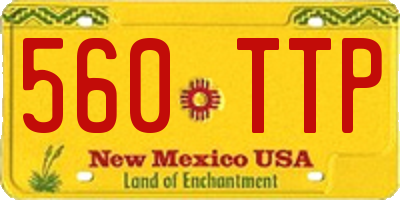 NM license plate 560TTP