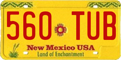 NM license plate 560TUB