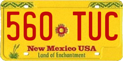 NM license plate 560TUC
