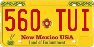 NM license plate 560TUI