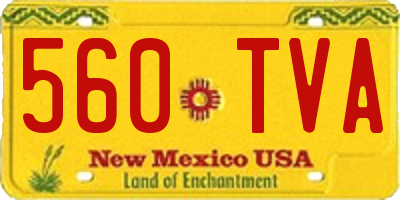 NM license plate 560TVA