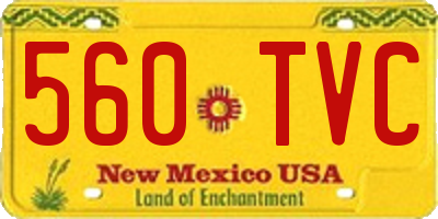NM license plate 560TVC