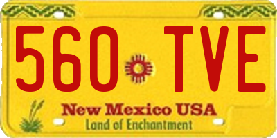 NM license plate 560TVE