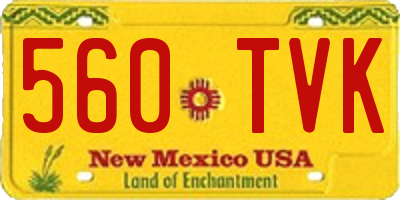 NM license plate 560TVK