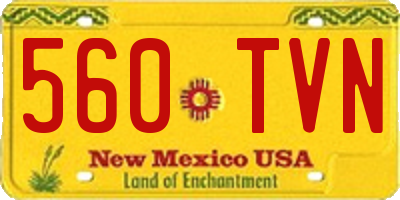 NM license plate 560TVN