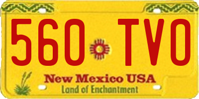 NM license plate 560TVO