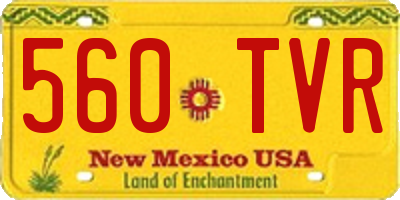 NM license plate 560TVR