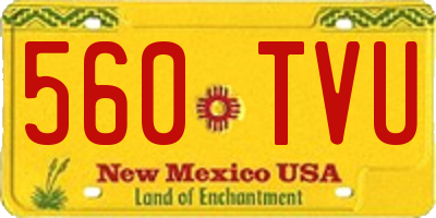 NM license plate 560TVU