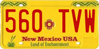 NM license plate 560TVW