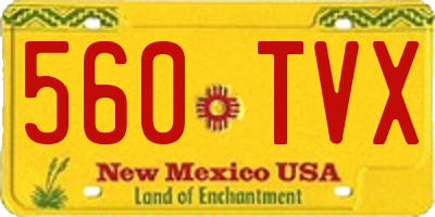 NM license plate 560TVX