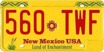 NM license plate 560TWF