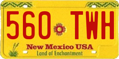 NM license plate 560TWH