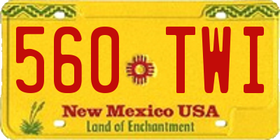 NM license plate 560TWI