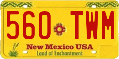 NM license plate 560TWM